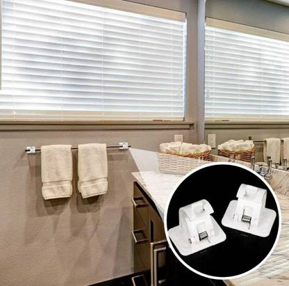 Ultivera SELF ADHESIVE CURTAIN ROD BRACKET HOOK HOLDER (SET OF 2 PIC) Curtain Hook