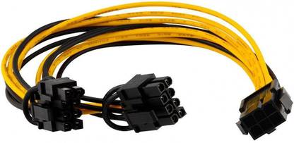 REC Trade Power Sharing Cable 0.2 m 6 Pin to 8 (6+2) Pin ATX EPS Male to Female PCI-E PCI Power Extension for Graphics Card Power Extension Adapter Cable. (RTT-CBL-0187)