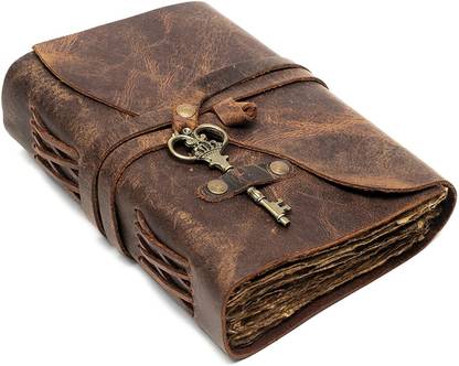 The Vintage Journal Finished Leather Journal With 100% Recycled Handmade Paper A5 Journal Plain 200 Pages