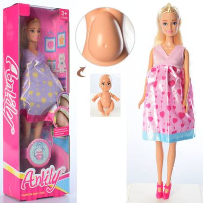 HALO NATION Pregnant Doll Set Creative Pregnant Doll Have a Baby in Her Tummy Mom Doll Pregnant Mom Toy with Baby Doll - Doll with Baby and Baby Bump