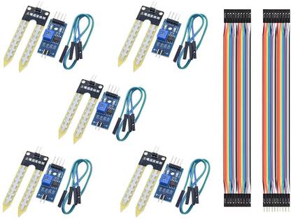 Aktronics LM393 3.3V-5V Soil Moisture Detect Sensor Soil Moisture Sensor Soil Hygrometer Detection with 20 Pcs Jumper Wire for Arduino Automatic Watering System Robot (Pack of 5) Electronic Components Electronic Hobby Kit