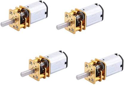 Grahikum N20 3.7V - 6V 100 RPM Micro Gear Reduction DC Motor with 30:1 Metal Gearbox for Robot Wheel DIY Toys (Pack of 4) Electronic Components Electronic Hobby Kit