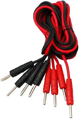 Tycoon Physio Solutions IFT and MS Wire Interferential Therapy and Muscle Stimulator Wire pack of 4 (2 Red, 2 Black) Electrotherapy Physiotherapy Machine Wire Electrotherapy Electrotherapy Device