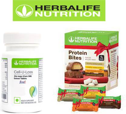 Herbalife Nutrition cell-u-loss advance - 90 tablet + protein bite chocolate - 10 bar pack of 1 Energy Drink