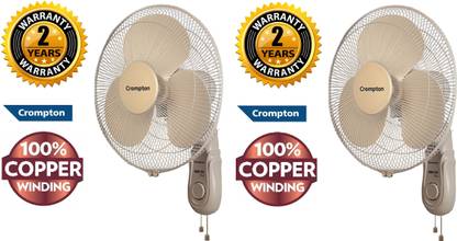 Crompton HIFLO SUPER SILENTHI-SPEED 100% COPPER LOW ENERGY CONSUMPTION with 1 Year Warranty Silent Operation 400 mm Wall Fan