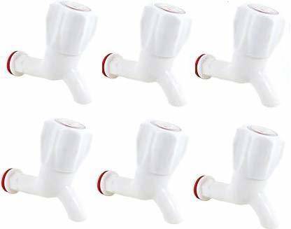 Flipkart SmartBuy BT-006 Classic Plastic Bib Tap for Bathroom, Kitchen, Toilet - 6 Pieces Bib Tap Faucet