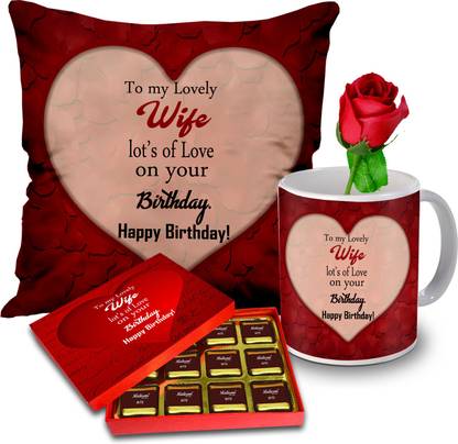Midiron Gift For Wife Birthday Special Chocolate Gift For Wife| Chocolate Birthday Gift Pack| Chocolate Gift Pack| Chocolate Gift Box For Birthday IZ21GB13N4RoseCM16-DTBirthday-18 Ceramic Gift Box