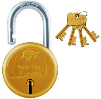 Godrej Nav-Tal Brass - 7 Lever - (65mm) - 3 Keys Lock