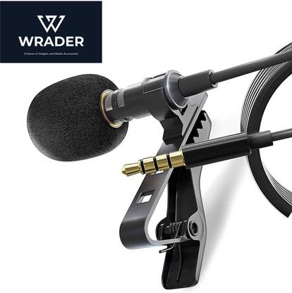 WRADER Professional Grade 3.5mm Mic for Voice Recording, TRS Microphone with Easy Clip on System Perfect for Voice Recording / Youtube / Interview / Video Conference / Podcast Microphone