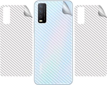 BERRIES BACK LAMINATION SKIN COMPATIBLE FOR VIVO Y12S || 3D CARBON FIBER ULTRA-THIN PROTECTIVE FILM (TRANSPARENT) Mobile Skin