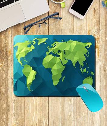 Jyoti Fashions 3D World Map Typography |Mouse Pad for Work from Home/Office/Gaming Non Slip Base Mousepad