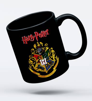The Kamy Full black Ceramic Coffee for Harry potter | hogwarts Lover, Printed on Both The Sides. (350 ML) (D15) Ceramic Coffee Mug