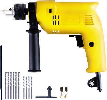 BUILDSKILL 13mm 350W Reversible Impact Powerful Heavy Duty 13mm Electric Drill with High Quality 10 Bits Power & Hand Tool Kit