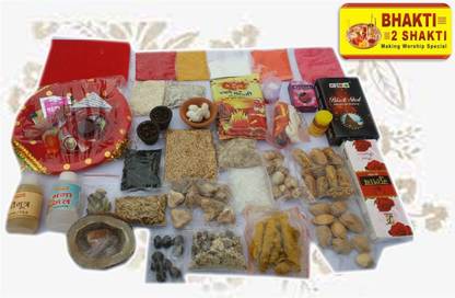 Bhakti2Shakti -Making Worship Special - Navratri Poojan Kit | Maha Ashtami | Maha Navmi Poojan Kit| DurgaAshtami | Maa Laxmi - Ambe - Durga Pooja | Big | Contains 40+ Essential Poojan Items Prayer Kit