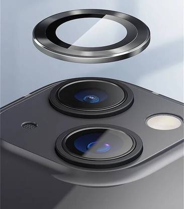 ICREATOR Camera Lens Protector for Iphone 13 Black Camera Lance With Inbuilt Tempered Glass Aluminium Alloy Metal Ring Scratch proof Very Easy To Install With Ultra Protection