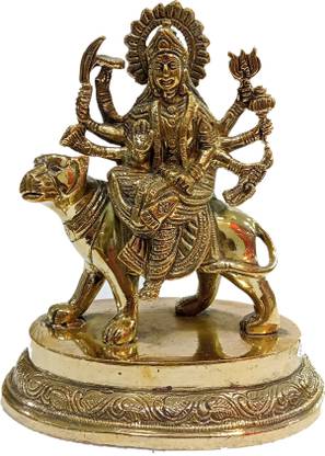 vinayakmoorti Amba MATA Panchdhatu Idol MATA Rani Murti for Puja Home Temple Durga MATA Decorative Showpiece Durga Devi Decorative Showpiece MATA Rani Murti Decorative Showpiece  -  8 cm