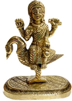 vinayakmoorti Brahmani MATA Murti Handicraft Brahmani Statue MATA Rani Idol Home Pooja Temple Astadhatu MATA Rani Murti Home Decorative Showpiece Durga MATA Idol Decorative Showpiece  -  10 cm