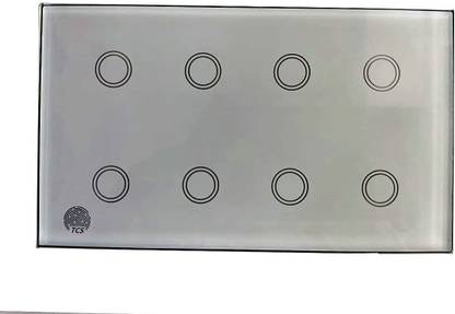 TCS Touch Light Switch 8 Gang Touch Smart Switch | Touch Switch Board (Not works with Wifi or Remote) Smart Switch