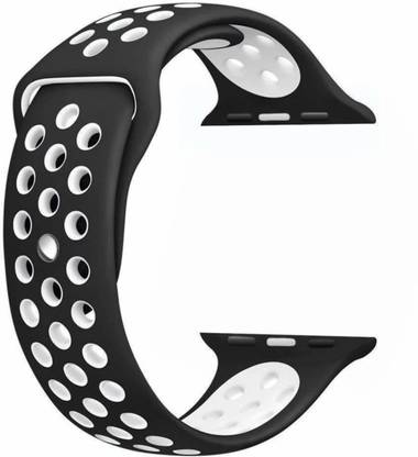 mark your kart Band 42mm / 44mm Silicone Strap (Black White) Smart Watch Strap (Black) Smart Watch Strap