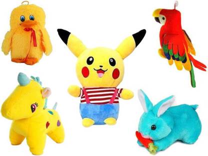 DESTINO Amazing Combo Pikachu,Rabbit,Unicorn,Duck,Parrot soft toys Gift for childs.Someone Specail teddy Bears .  - 24 cm