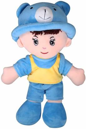 Fun4You Super Soft Cute Looking Smiling Addie Boy Soft Toy / Stuffed Soft Plush Toy 35 cm Assorted Colors - Helps to Learn Role Play - 100% Safe for Kids (35 cm, Addie Boy)  - 35 cm