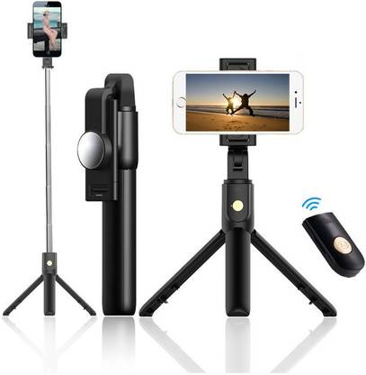 subton Photography Mini Tripod Selfie Stick with Bluetooth Selfie Remote | Horizontal & Vertical Rotation | for Vlogging, Video Shooting, YouTube etc Compatible with All Mobile Phones Monopod, Monopod Kit, Tripod Bracket, Tripod Clamp