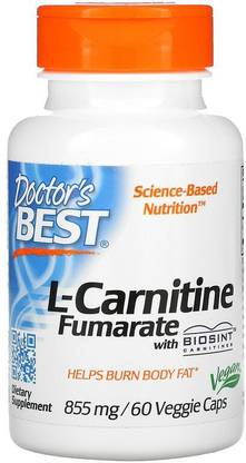 Doctor's Best L-Carnitine Fumarate with Biosint Carnitines, 855 mg, 60 Veggie Caps