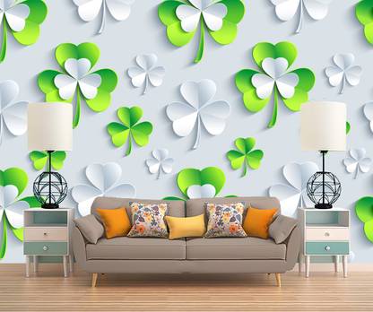 ALL DECORATIVE DESIGN Decorative Green, White, Grey Wallpaper