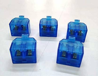 Linketel RJ11 2 Port 2 Female Plug Telephone line Phone Jack Adapter Splitter Connector (Pack of 5) Telephone Jack Wire Connector