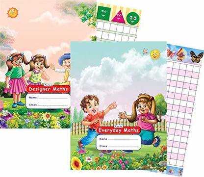 इंडिकोन्ब NOTEBOOK | MATH SQUARE GRID BOX | 2 DESIGNS | (2X3) 6 PCS SET | DESIGNER ILLUSTRATED COLOURFUL EXERCISE BOOKS FOR WRITING AND PRACTICING | COPIES FOR SCHOOL CHILDREN | STUDENT OF CLASS LKG UKG KG PRESCHOOL 1, 2, 3, 4, 5, 6, 7, 8 | SCHOOL BUNDLE FOR GIRLS BOYS