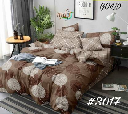 AUSIEE 160 TC Cotton Double Printed Flat Bedsheet