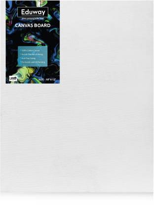 Eduway 10 X 12 Inch Canvas Board, 100% Cotton Extra Fine Grain Primed Canvas Board (Set of 1)