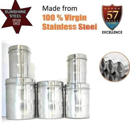 Sunshine Steel Steel Grocery Container  - 500 ml, 750 ml, 1000 ml, 1500 ml, 2 L