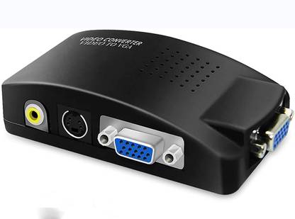 dhruvga Video Cable 0.01 m BNC to VGA Video Converter AV to VGA Video Input to PC VGA Out Adapter Converter Switch Box Compatible with PC, Camera, DVD. (DHV-CVT-0072)