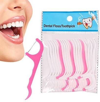 Utkarsh Pack of 1 ( 20 Pcs ) Dental Tooth Pick Flossers Cleaners Head Oral Dental Hygiene Brush Tooth Cleaning Tool