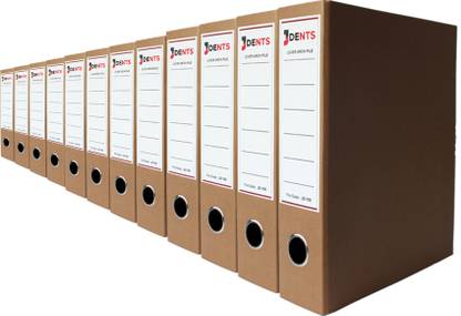 JDENTS Cardboard Office Lever Arch File / Clip Box File Folder Cover A4 Size Ring Binder Best for Document, Certificate (Brown, Pack Of 12)