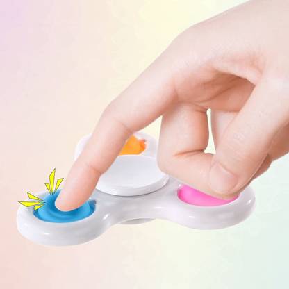 play run Pop It Fidget Spinner Toy For Kids 2 In 1 Fidget Spinner Anxiety Stress Key Chain
