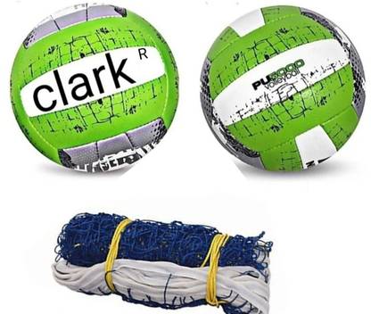 clark green combo with volleyball7 blue net87 Volleyball Kit
