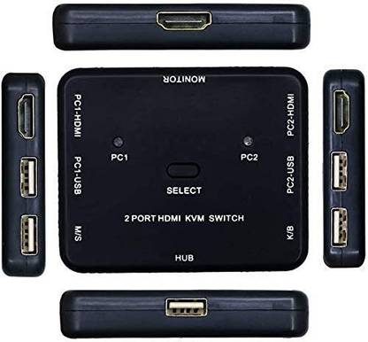 All mobile solution 2 Port USB KVM Switch 2 in 1 Out HD Switch USB Keyboard Mouse Sharing Device Media Streaming Device