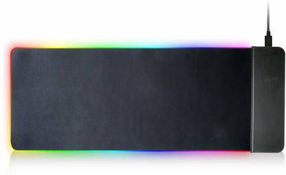 REC Trade Wireless Charger Extended Mouse Pad RGB, Soft LED Gaming Keyboard Mat Wireless Charging Power 10W, Large Mousepad with Non-Slip Rubber Base Computer Mice Mat. (RTT-MSP-0185) Non Slip Base Mousepad