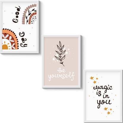 GS Decor Set of 3 Be Yourself Magical Wall Painting Designs for Bedroom with Plexi Glass Inches | Living Room Wall Design | Paintings For Home Walls | Simple Wall Painting Art
WH Frame | Ready To Hang Digital Reprint 12 inch x 9 inch Painting