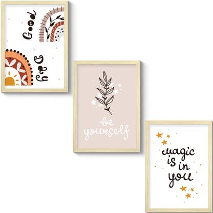 GS Decor Set of 3 Be Yourself Magical Wall Painting Designs for Bedroom with Plexi Glass Inches | Living Room Wall Design | Paintings For Home Walls | Simple Wall Painting Art
WO Frame | Ready To Hang Digital Reprint 12 inch x 9 inch Painting