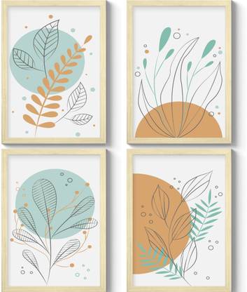 GS Decor Set of 4 Botanical Aesthetic Wall Painting Designs for Bedroom with Plexi Glass Inches | Living Room Wall Design | Paintings For Home Walls | Simple Wall Painting Art
WO Frame | Ready To Hang Digital Reprint 12 inch x 9 inch Painting