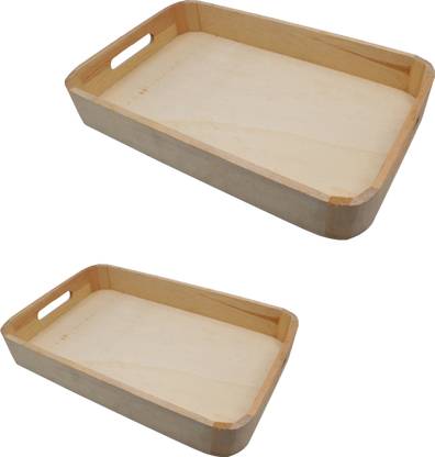 Jades Combo of Wooden Decoupage Trays Set of 2 Tray