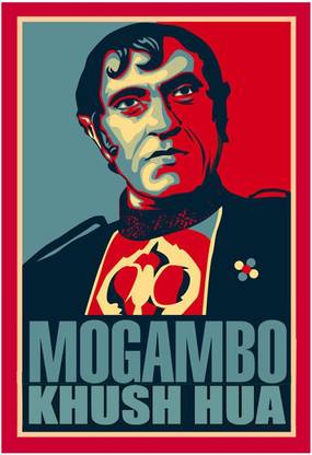 Mogambo khush hua amrish puri wall poster Paper Print