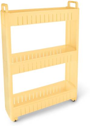 MILTON Roller Shelf 3 Level Yellow Plastic Wall Shelf