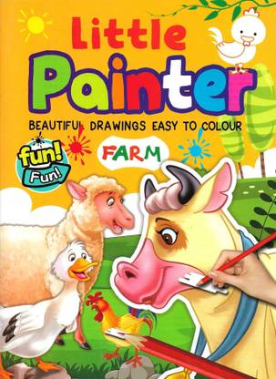 Little Painter Beautiful Drawings Easy To Colour Farm