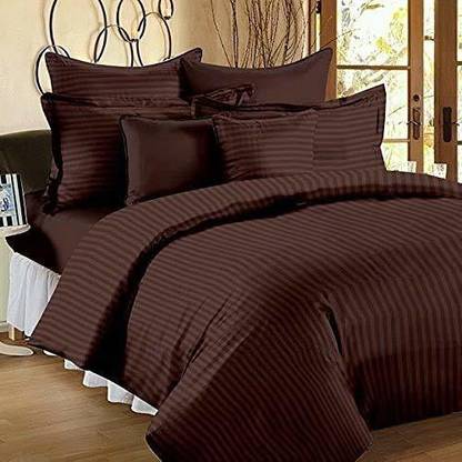 Harbell Home Cotton King Fitted (Elastic) 300 TC Striped Bedsheet