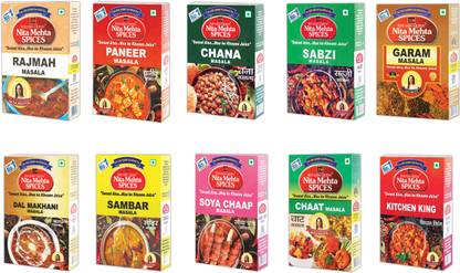 KITCHEN QUEEN NITA MEHTA Everyday Spices Maha Combo Pack of 10 Must Have Spices | 10 Pack Masale