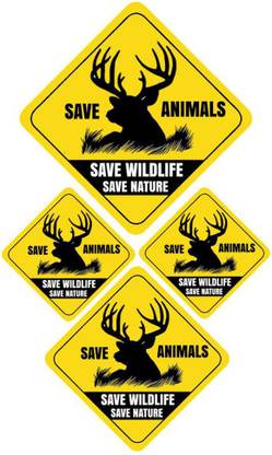 SVNTRE 13 cm SAVE NATURE SAVE EARTHSAVE ANIMALS SAVE WILDLIFE WATERPROOF STICKERS Self Adhesive Sticker